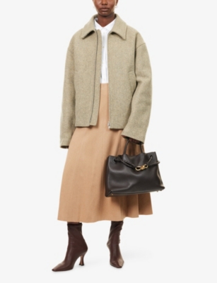 MAX MARA: Geneve A-Line Wool Midi Skirt