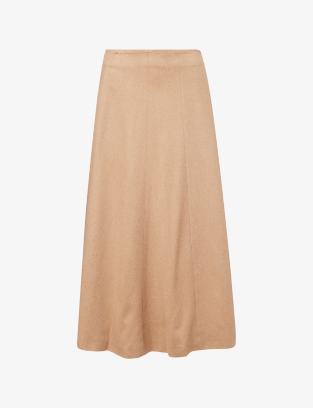 Geneve A-Line Wool Midi Skirt