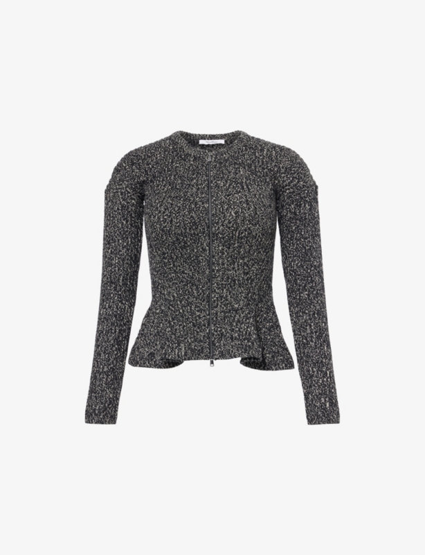 Kim Flared Stretch-Wool Blend Cardigan