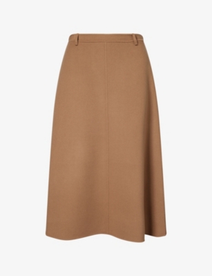 MAX MARA: Flared Wool and Cashmere-Blend Midi Skirt