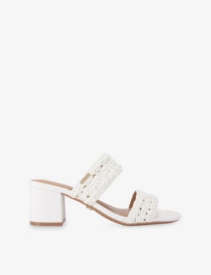 Carvela Womens White Portofino Faux-leather Heeled Sandals Eur 40 / 7 Uk