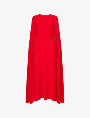 Womens Roland Mouret Cady Belted Woven Midi Dress