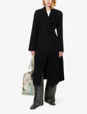 ACNE STUDIOS: Peak-Lapel Belted Wool-And-Cashmere Coat