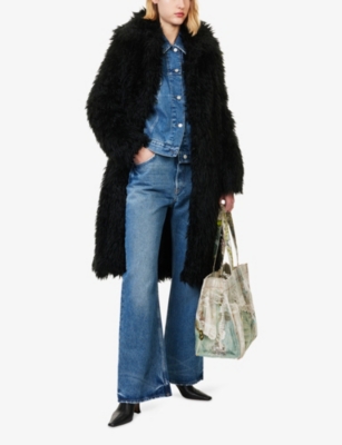 ACNE STUDIOS: Classic-Collar Belted Faux-Fur Coat