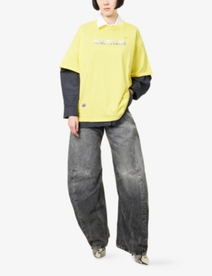 Acne Studios Womens Washed Black Gothik Barrel-leg Denim-blend Jeans In Black