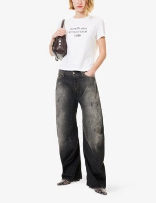 ACNE STUDIOS: Logo-Print Cotton-Blend T-shirt