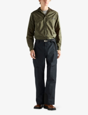 Prada Re-nylon Patch Pocket Shirt In Green