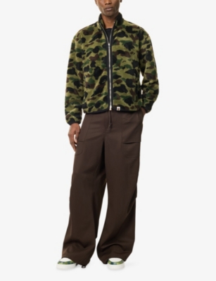 A BATHING APE: Camouflage-Printed Long-Sleeve Fleece Jacket