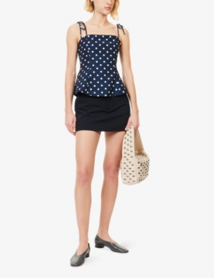 L.a-space Womens  Tailored A-line Woven Skort In Blue