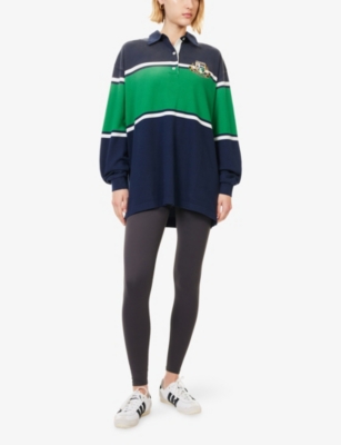 L.A-SPACE: High-Waisted Embroidered-Logo Stretch-Jersey Leggings