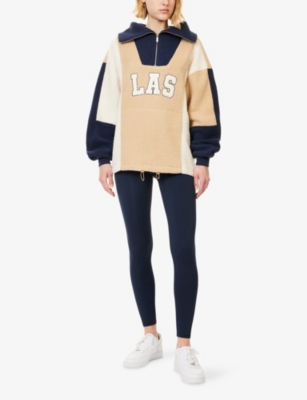 L.a-space Womens  Connecticut Embroidered-logo Stretch-jersey Leggings In Blue