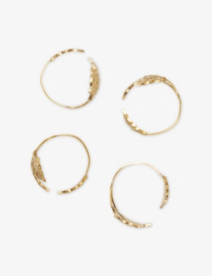 FERM LIVING: Holly Leaf Set of Four Brass Napkin Rings 5.3cm