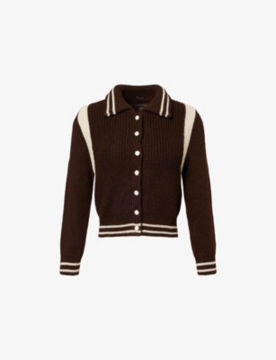 MOTHER: The Little Raquette Collared Alpaca Knitted Cardigan