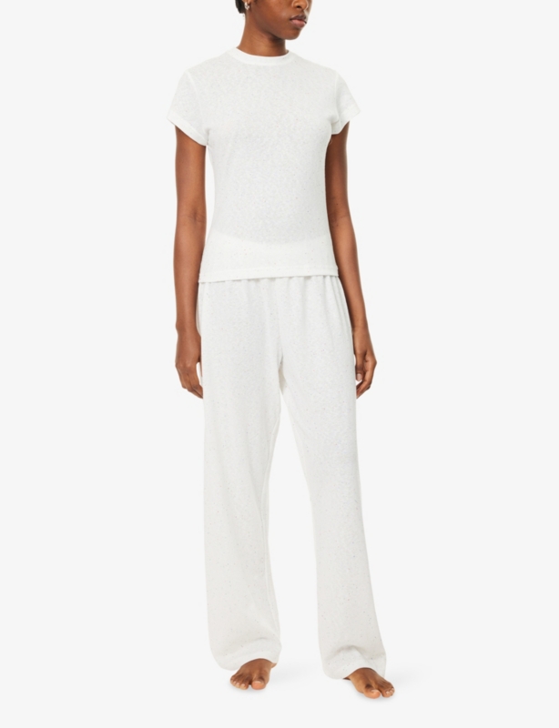 Confetti Short-Sleeve Cotton-Blend T-Shirt and Trousers Set