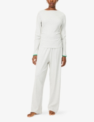 TREATS: Late Checkout Long-Sleeve Cotton-Blend Top and Trousers Set
