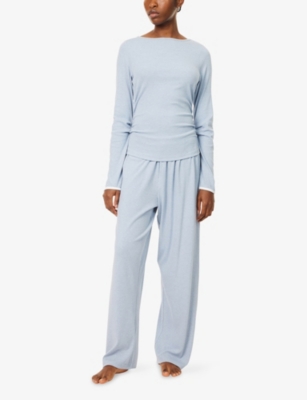 TREATS: Late Checkout Long-Sleeve Cotton-Blend Top and Trousers Set