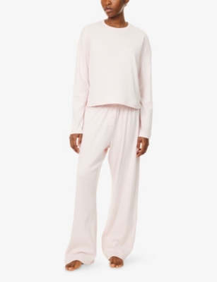 TREATS: Long-Sleeve Pointelle-Knit Cotton-Jersey Pyjamas