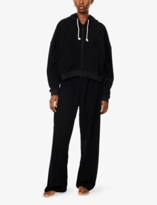 Treats Studio Womens Black Towelling Zip-through Cotton-blend Tracksuit In Black