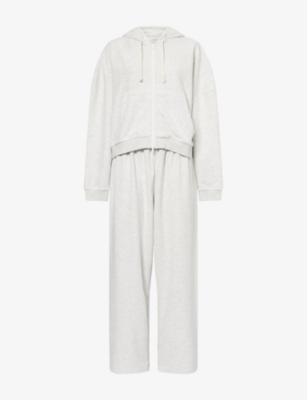Treats Studio Womens  Towelling Zip-through Cotton-blend Tracksuit In Gray