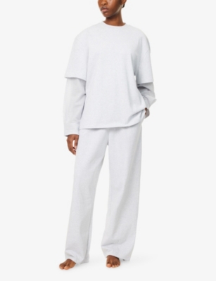 TREATS: Lazy Lover Wide-Leg Cotton-Jersey Trousers