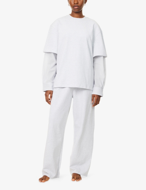 Lazy Lover Contrast-Sleeve Cotton-Jersey T-Shirt