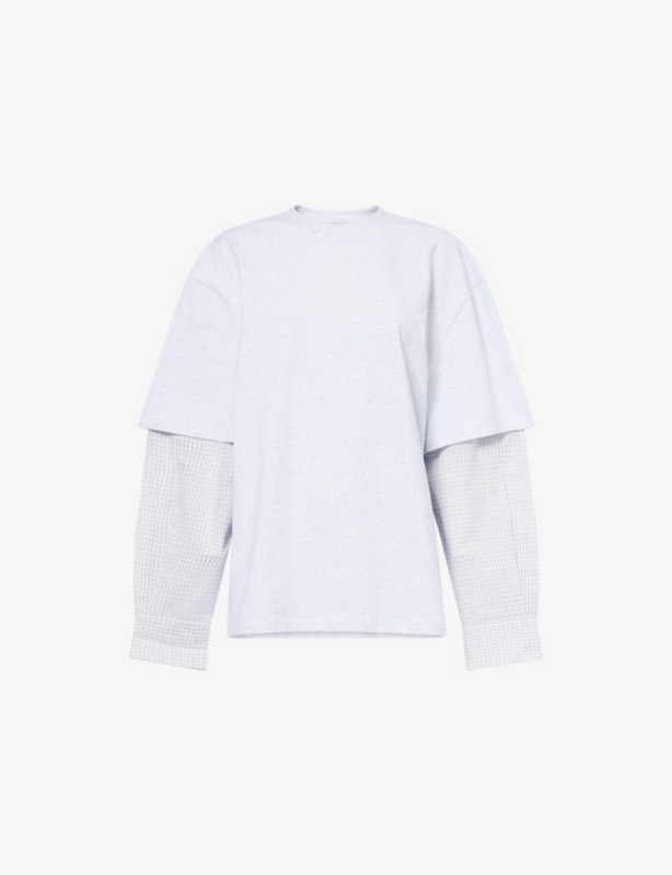 Lazy Lover Contrast-Sleeve Cotton-Jersey T-Shirt