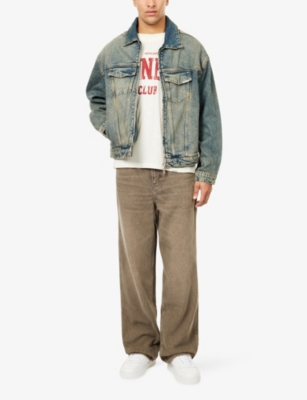 Represent Mens Buttercream Big Owners Club Crewneck Cotton T-shirt Xl In Yellow