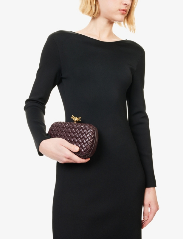 Knot Intrecciato Leather Clutch