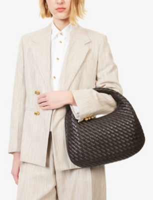 Bottega Veneta Womens Fondant-m Brass Veneta Small Leather Hobo Bag In Brown