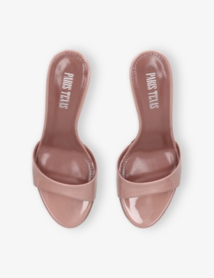 PARIS TEXAS: Lidia 70 Leather Heeled Mules