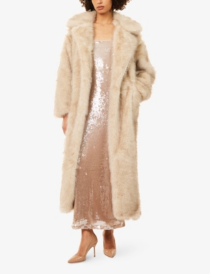 4th & Reckless Womens Beige Norma Sequinned Maxi Dress In Pink