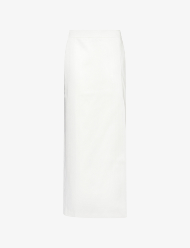 Lucia Side-Split Woven Maxi Skirt