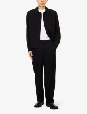 Raith Mens Black Julien Wide-leg Stretch-woven Trousers In Black