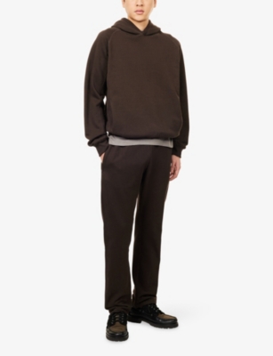 Raith Mens Solid Brown Axel Cotton-blend Jogging Bottoms In Brown