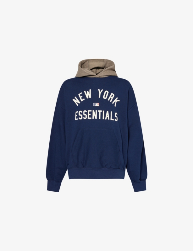 FOG x ESSENTIALS x MLB NY Yankees Relaxed-Fit Cotton-Jersey Hoodie