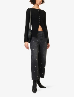 FREE PEOPLE: East Side Fine-Rib Knitted Cardigan