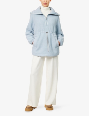 Varley Womens Ashley Blue Ashby Drawstring-waist Fleece Sweatshirt Xs In Blue