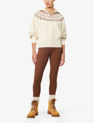 VARLEY: Sigrid Fairisle Half-Zip Knit Jumper