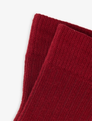 Varley Womens Egret/red Dahlia Stellar Colour-block Cotton-blend Socks In Neutral