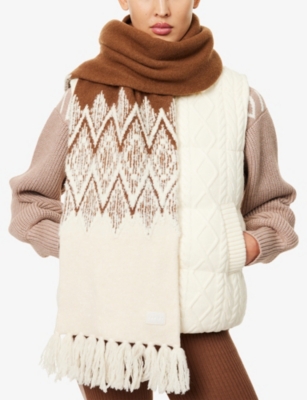 VARLEY: Sebastian Jacquard Knitted Scarf