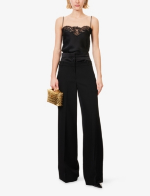 ERDEM: Double-Waistband Wide-Leg Wool Trousers
