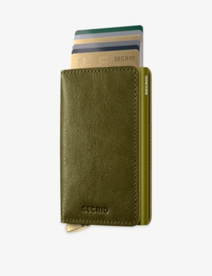 Secrid Womens  Basco Premium Slimwallet Leather Wallet In Green