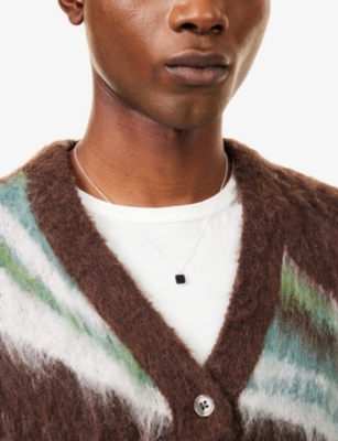 Commonlines Mens Onyx Sterling-silver Necklace In White