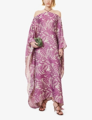 TALLER MARMO: Tropical Woven Kaftan Dress