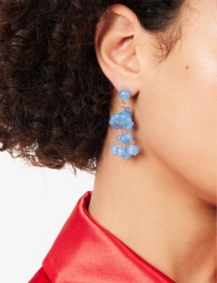 Completedworks Womens The Aftertaste Of A Dream Sterling-silver And Blue Quartz Drop Earrings In Blue