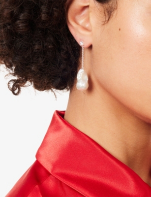 COMPLETEDWORKS: Suspended Boulder Rhodium-Plated Sterling-Silver Earrings