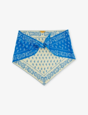 Guest In Residence Womens Twilight/mist The Wild Rag Jacquard-knit Cashmere Scarf