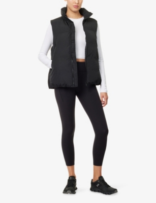 On Womens Black All-day Sleeveless Shell Puffer Gilet In Black