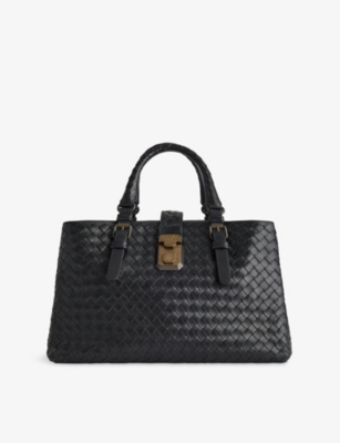 RESELFRIDGES: Pre-Loved Bottega Veneta Small Nappa Intrecciato Roma Leather Satchel