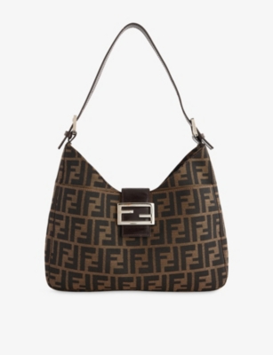 RESELFRIDGES: Pre-Loved Fendi Zucca Canvas Shoulder Bag